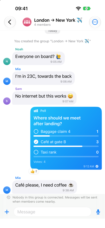 Group chat with a poll