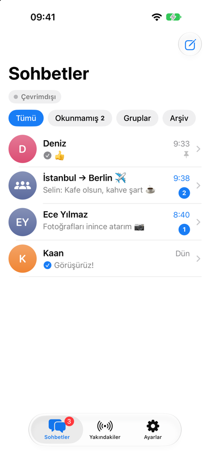 Sohbet listesi